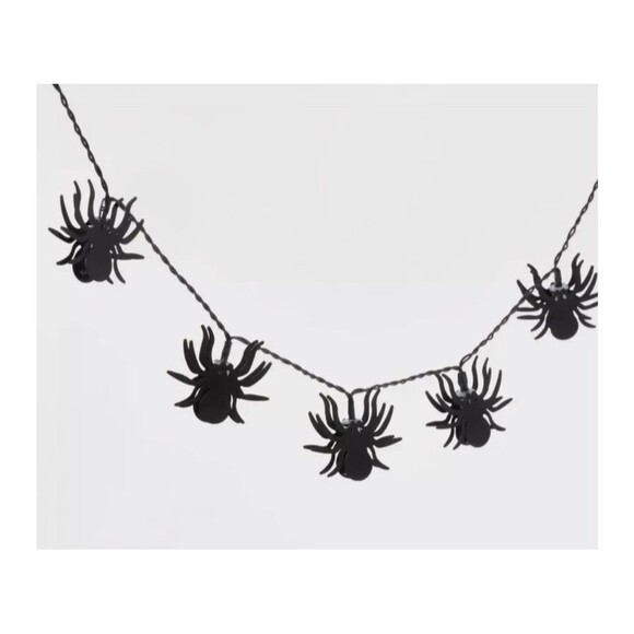 10 ct LED Black Metal Spider Halloween String Lights Purple - Hyde & EEK W/Timer - Picture 4 of 10